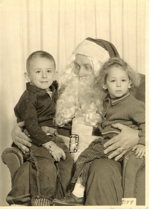 Steve, Anne and Santa (circa 1960)